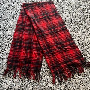 Indigo Flannel Super Soft Scarf Red & Black